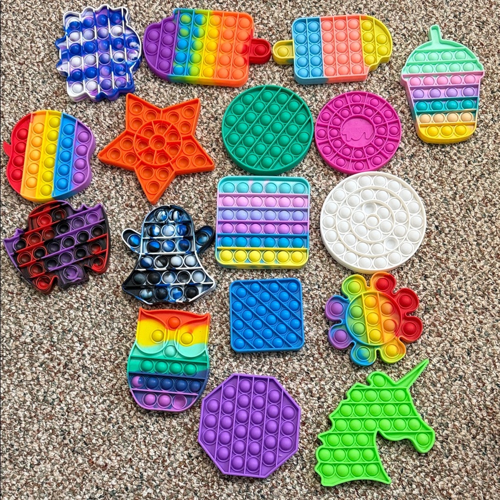 Colorful Pop It Fidget Toy Set of 1️⃣7️⃣